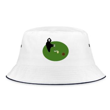 grim reaper Skull golf Gothic Fantasy Art - Bucket Hat - white/navy - Front