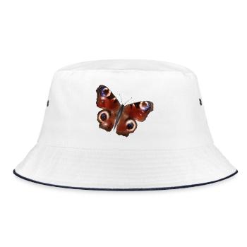 magnifique papillon paon - Bob - blanc/marine - Devant