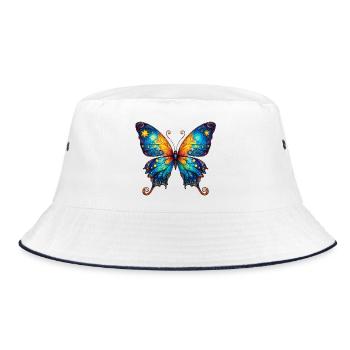 Van Gogh Schmetterling - Bucket Hat - Weiß/Navy - Vorne