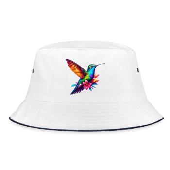 Kolibri - Bucket Hat - Weiß/Navy - Vorne