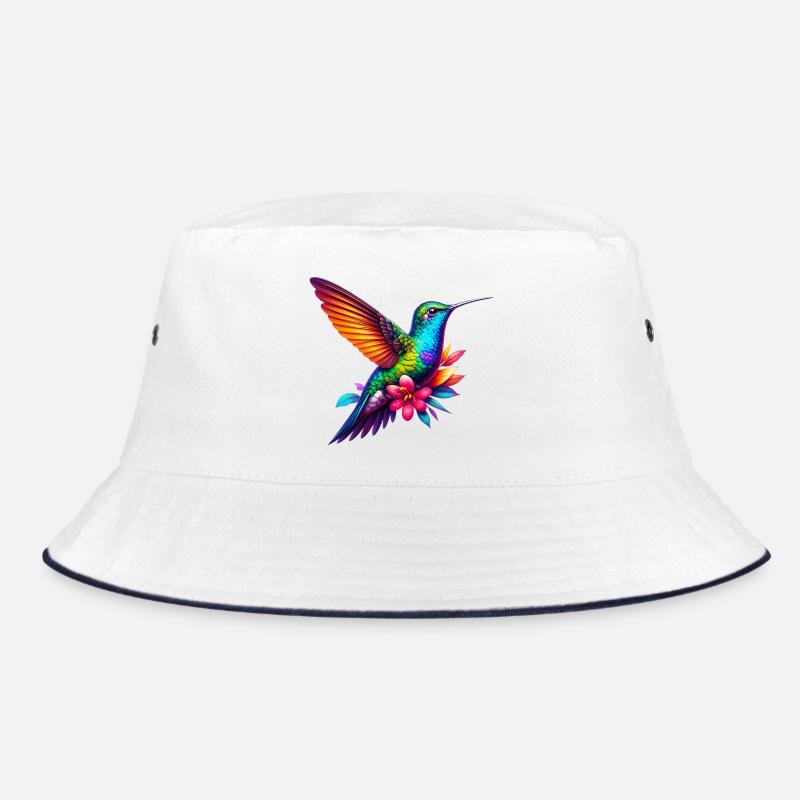Kolibri - Bucket Hat - Weiß/Navy