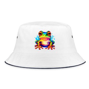 Colorful Frog - Bucket Hat - white/navy - Front