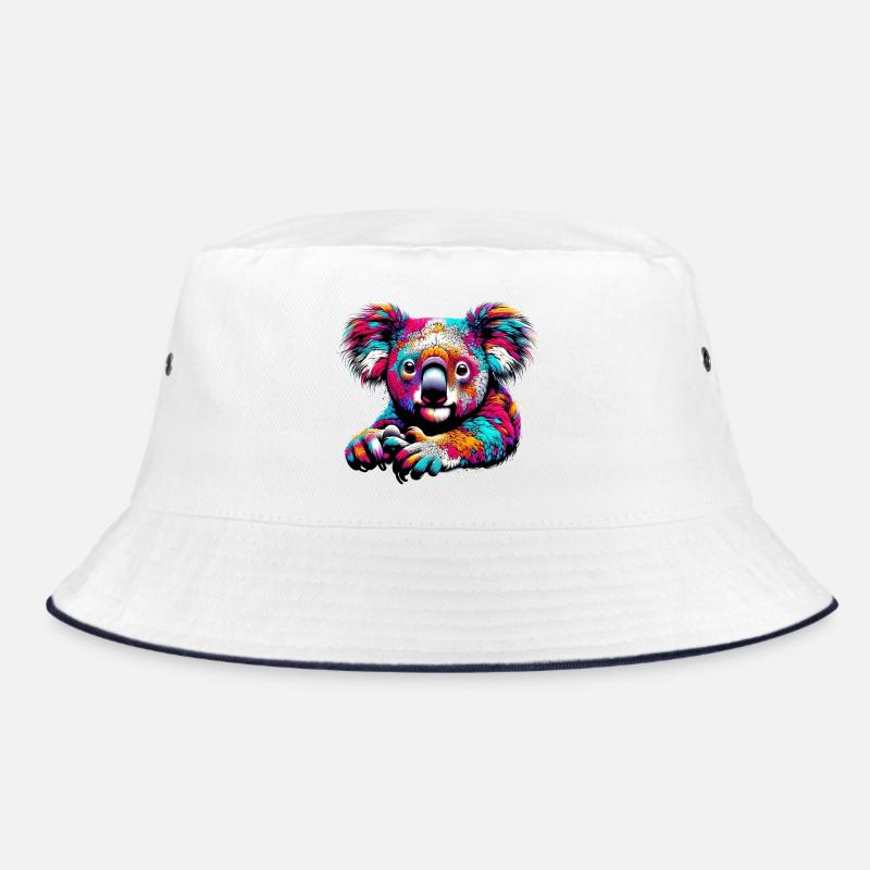 Koala - Bucket Hat - Weiß/Navy