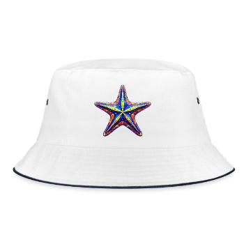 Starfish - Bucket Hat - white/navy - Front