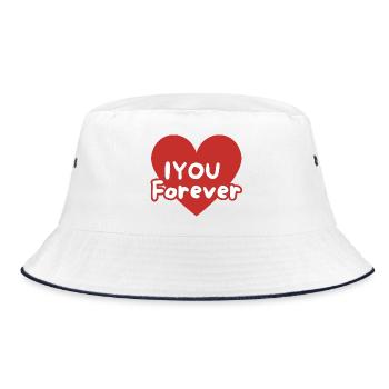 Ich liebe dich für immer - Bucket Hat - Weiß/Navy - Vorne