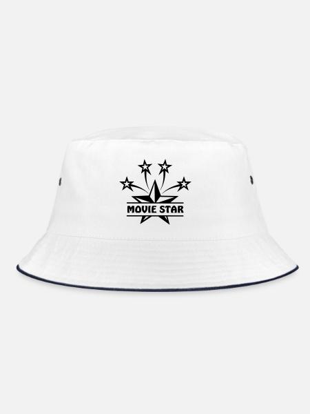 Moviestar-Banner - Bucket Hat - Weiß/Navy - Vorne