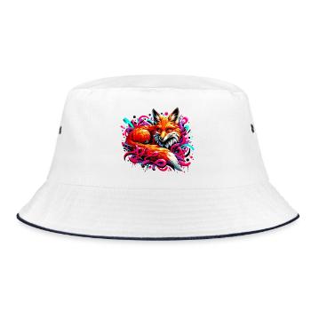 Fuchs - Bucket Hat - Weiß/Navy - Vorne