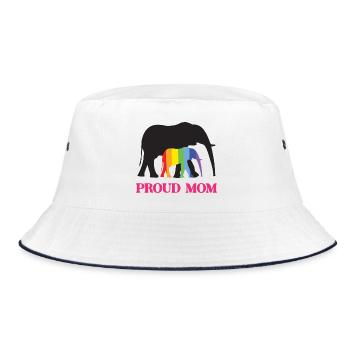 LGBTQ Pride Month - Stolze Mutter - Bucket Hat - Weiß/Navy - Vorne