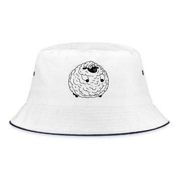 Fettes Schaf - Bucket Hat - Weiß/Navy - Vorne