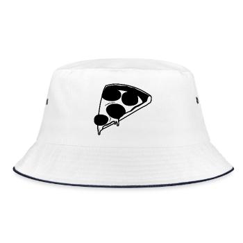 Pizza Sketch - Bucket Hat - white/navy - Front