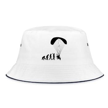 Paramotoring Human Evolution Funny - Bucket Hat - white/navy - Front