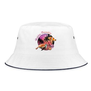 Hidden Paradise - Bucket Hat - white/navy - Front