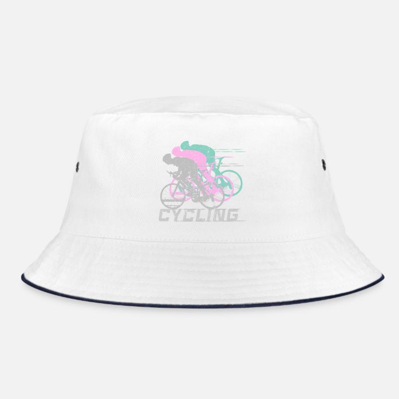 Radfahren - Bucket Hat - Weiß/Navy