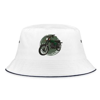 S51 // Illustration - Bucket Hat - white/navy - Front