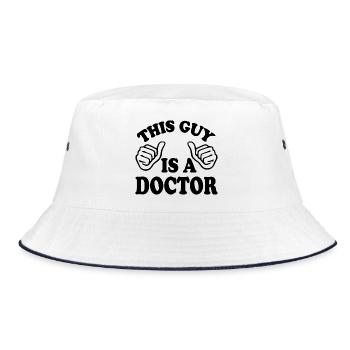 this guy is a doctor - Bucket Hat - white/navy - Front