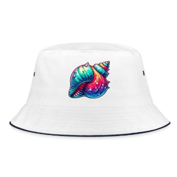 Shell - Bucket Hat - white/navy - Front