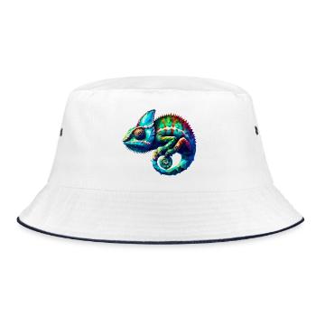 Caméléon polygonal - Bob - blanc/marine - Devant