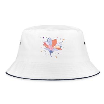 Summer Flower - Bucket Hat - white/navy - Front
