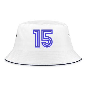 15. 15 YEARS. 15th ANNIVERSARY. 15 YEAR ANNIVERSARY. - Bucket Hat - white/navy - Front