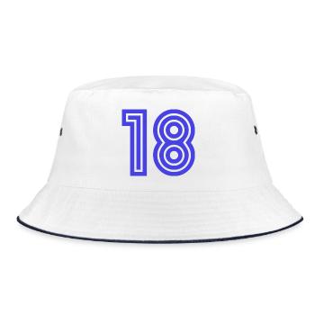 18. 18 YEARS OLD. 18th ANNIVERSARY. 18 BIRTHDAY. - Bucket Hat - white/navy - Front