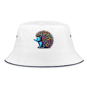 Igel - Bucket Hat - Weiß/Navy - Vorne