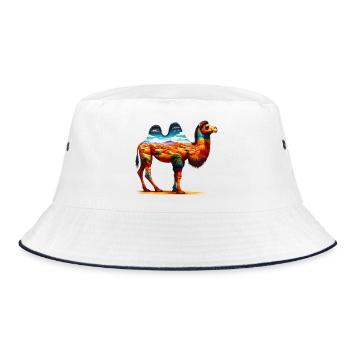 Camel - Bucket Hat - white/navy - Front