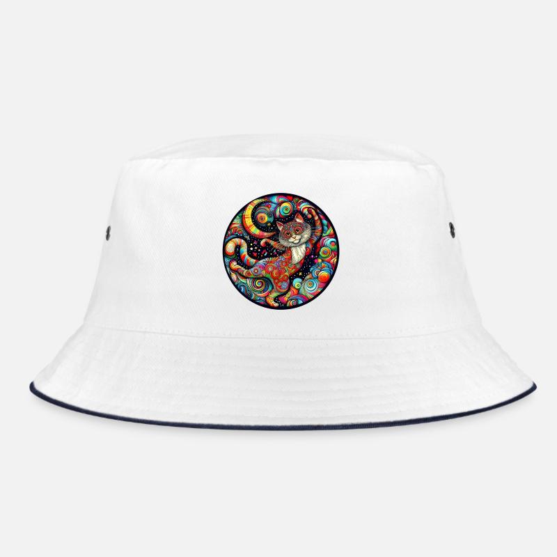 Psychedelische kosmische Katze Bucket Hat