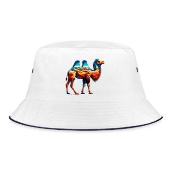 Camel - Bucket Hat - white/navy - Front