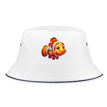 Clownfische - Bucket Hat - Weiß/Navy - Vorne