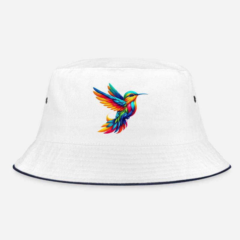 Kolibri - Bucket Hat - Weiß/Navy