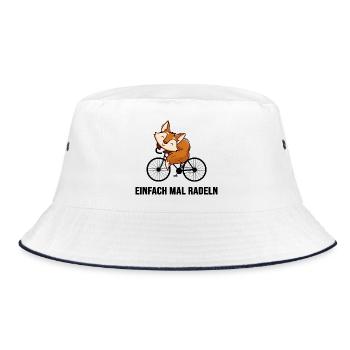 Fahrrad radlos Drahtesel sattelfest radeln - Bucket Hat - Weiß/Navy - Vorne