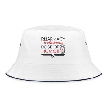Pharmacy technician | Dose of Humor - Bucket Hat - white/navy - Front