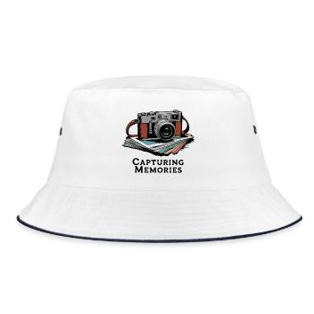 Vintage Camera Design for Creatives - Bucket Hat - white/navy - Front