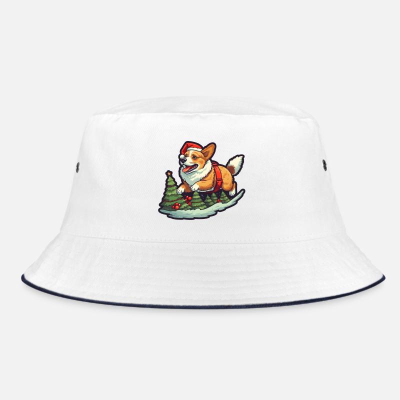 Noël Joyeux Corgi dans la forêt de pins Bob