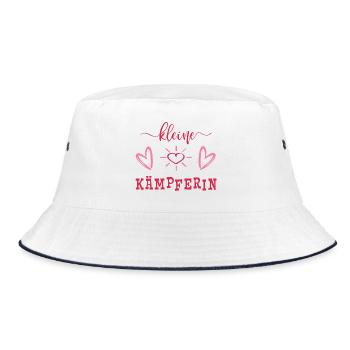 Kleine Kämpferin - Mut machen - Glücksbringer - Bucket Hat - Weiß/Navy - Vorne