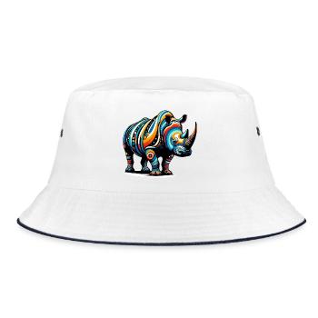 Rhinoceros - Bucket Hat - white/navy - Front