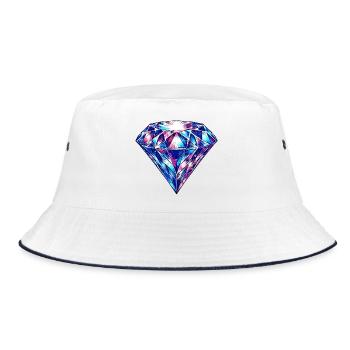 Diamant - Bucket Hat - Weiß/Navy - Vorne