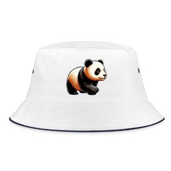 Panda - Bucket Hat - white/navy - Front