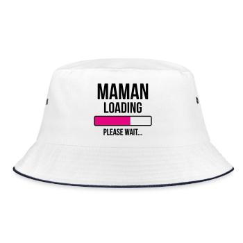 Maman loading... Please Wait - Future Mère - Bob - blanc/marine - Devant