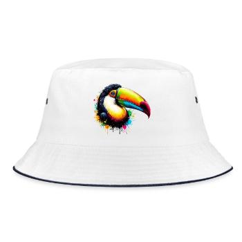 Tukan - Bucket Hat - Weiß/Navy - Vorne