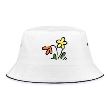 Flowers - Bucket Hat - white/navy - Front