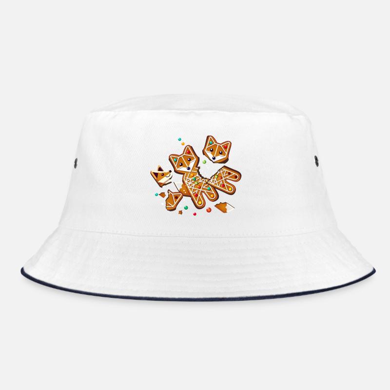 Gingerbread fox in pieces – great Christmas motif Bucket Hat