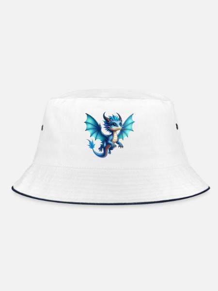 Dragon - Bucket Hat - white/navy - Front