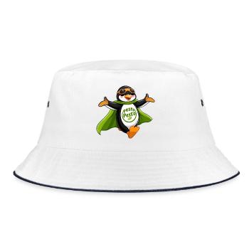 Pesto Pinguin fliegt in deinen Armen - Bucket Hat - Weiß/Navy - Vorne