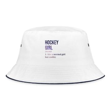 Hockey Hockey Hockey - Bucket Hat - Weiß/Navy - Vorne