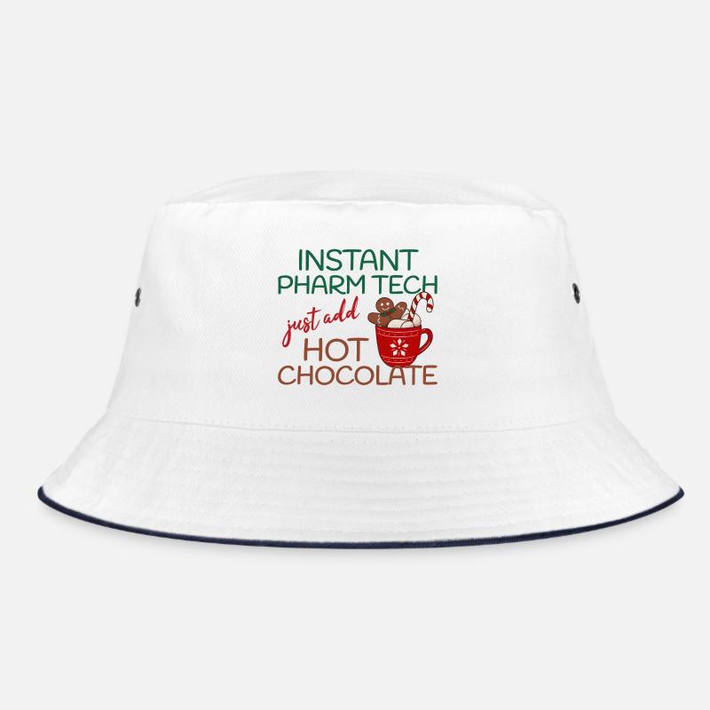 Instant Pharm tech hot Chocolate Weihnachten - Bucket Hat - Weiß/Navy