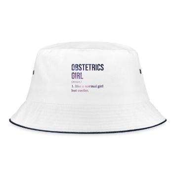 Geburtshilfe Geburtshilfe Geburtshilfe - Bucket Hat - Weiß/Navy - Vorne