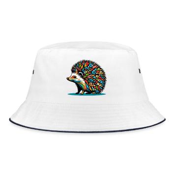Igel - Bucket Hat - Weiß/Navy - Vorne