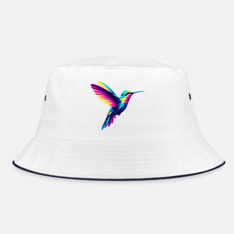 Kolibri - Bucket Hat - Weiß/Navy