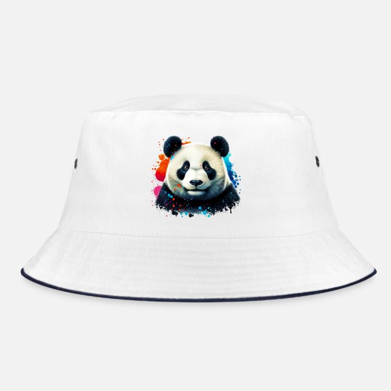 Panda - Bucket Hat - Weiß/Navy